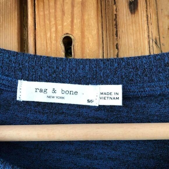 Rag & Bone Women's Size Small Blue Gray Black Striped Sweater Knit Casual - Picture 3 of 7